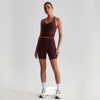 Brassière sport compressive à maintien croisé