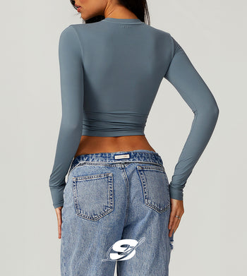 T-shirt manches longues taille haute